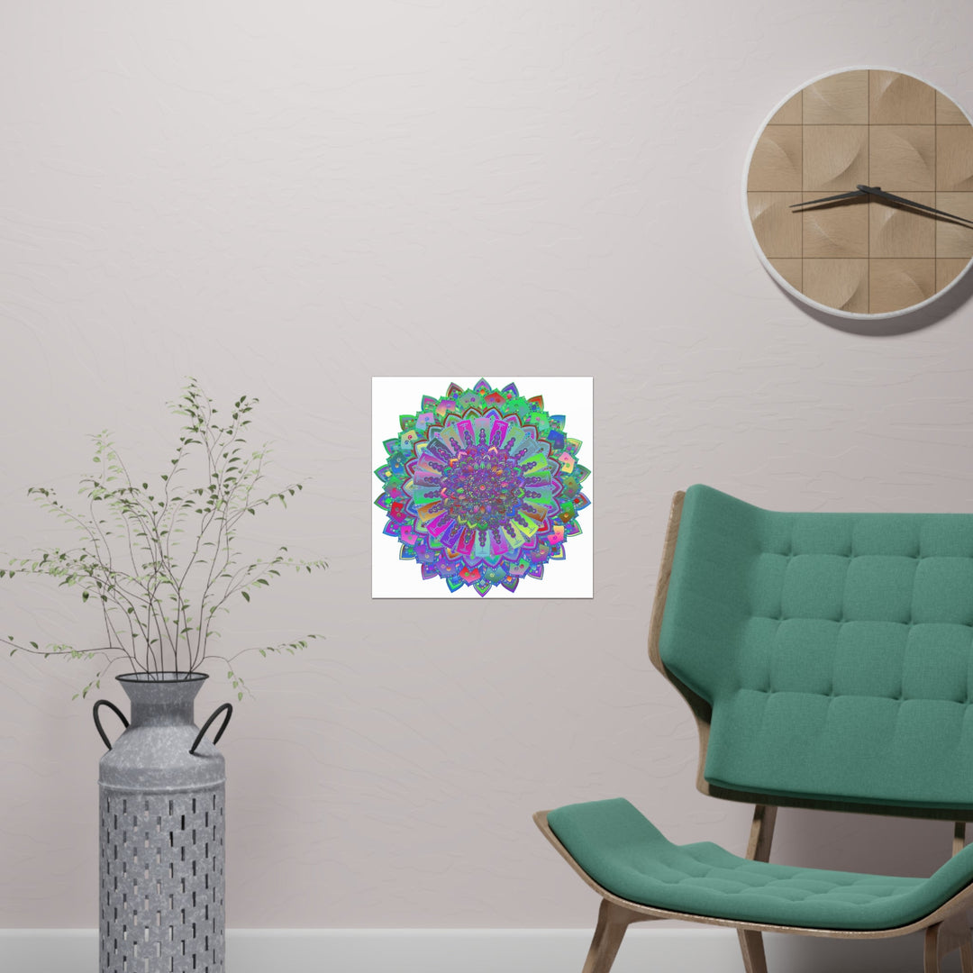 Psychedelic Mandala Art Poster - Colorful & Vibrant Poster - Blululi