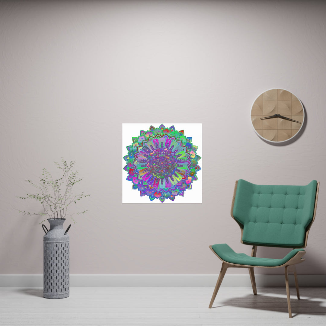 Psychedelic Mandala Art Poster - Colorful & Vibrant Poster - Blululi