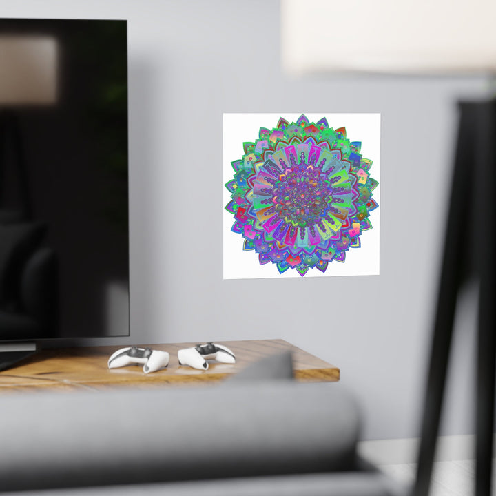 Psychedelic Mandala Art Poster - Colorful & Vibrant Poster - Blululi