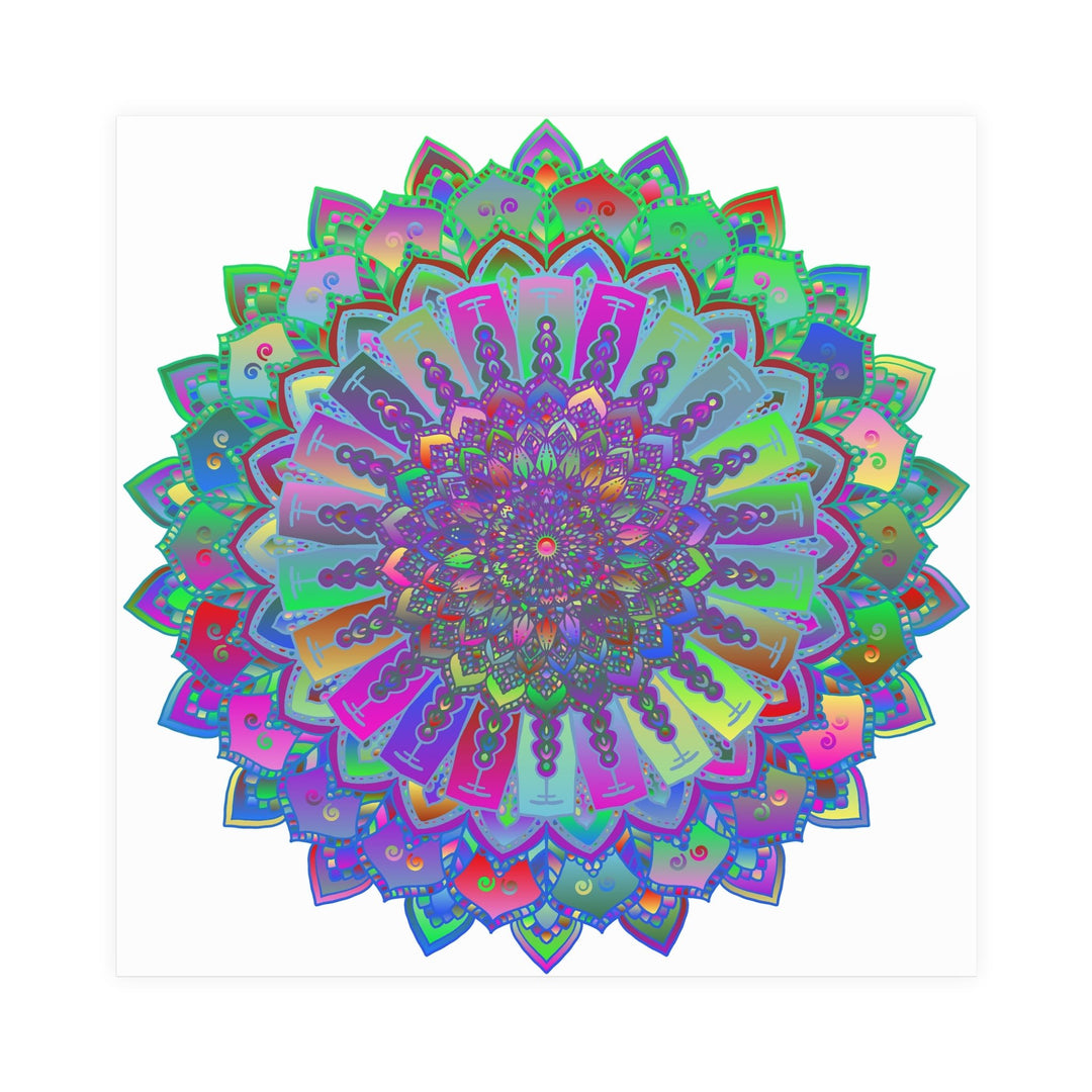 Psychedelic Mandala Art Poster - Colorful & Vibrant Poster - Blululi