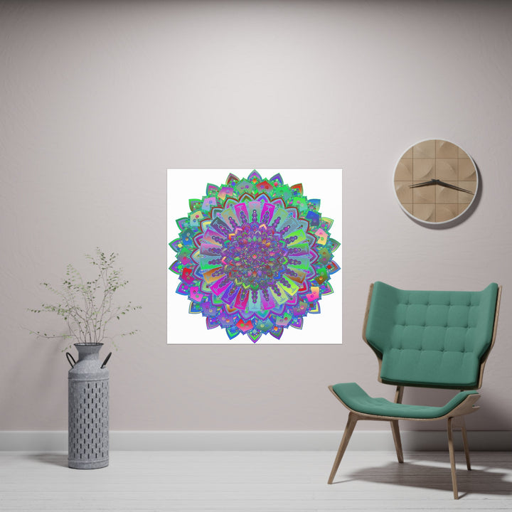 Psychedelic Mandala Art Poster - Colorful & Vibrant Poster - Blululi