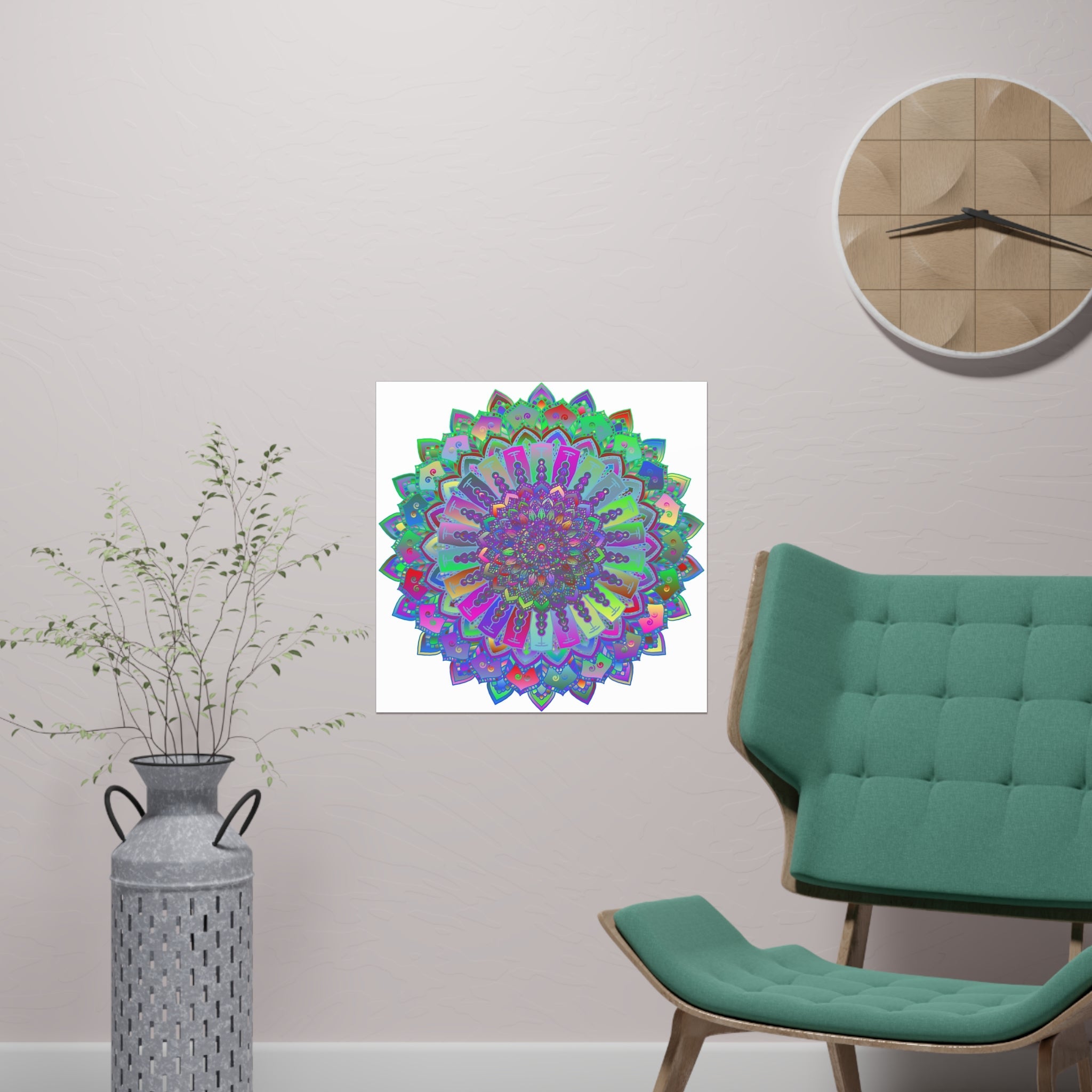 Psychedelic Mandala Art Poster - Colorful & Vibrant Poster - Blululi