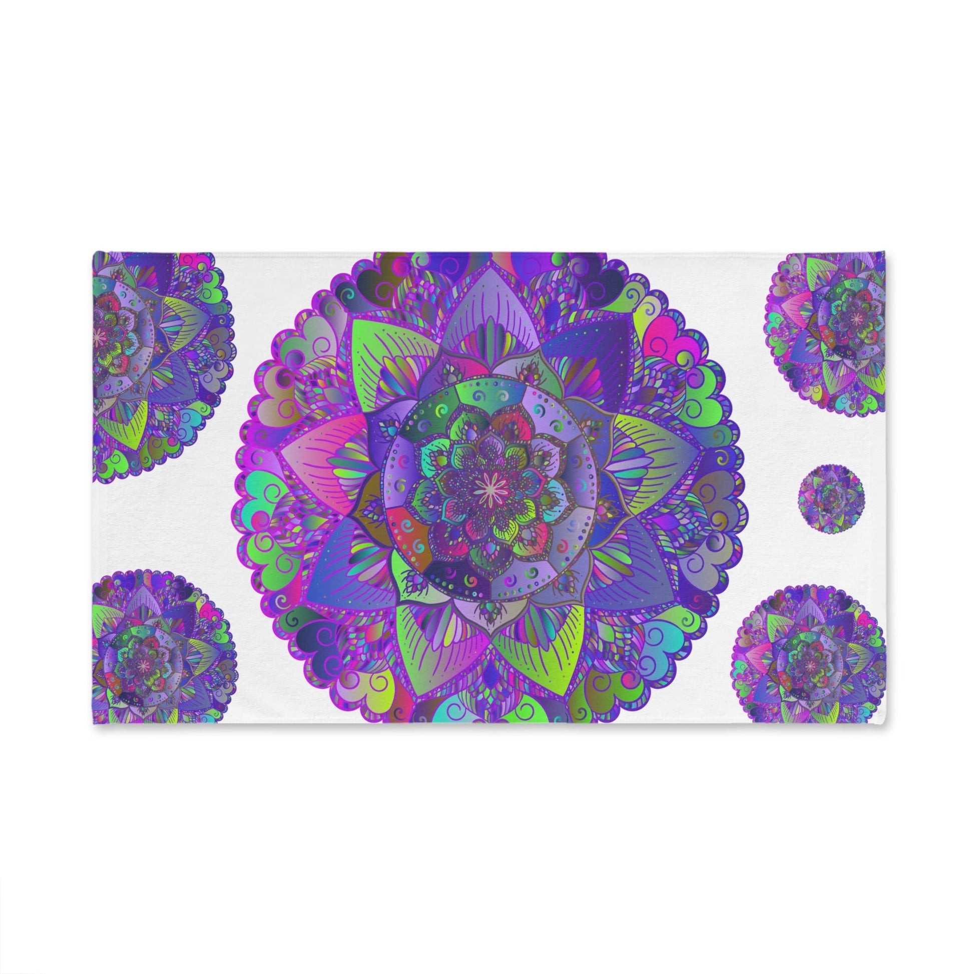 Psychedelic Mandala Hand Towel - Vibrant & Intricate Home Decor - Blululi