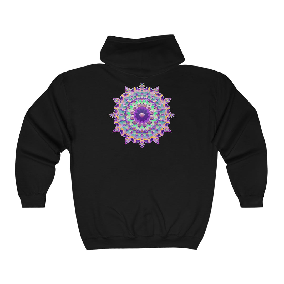 Psychedelic Mandala Hoodie - Purple Flower Hoodie - Blululi