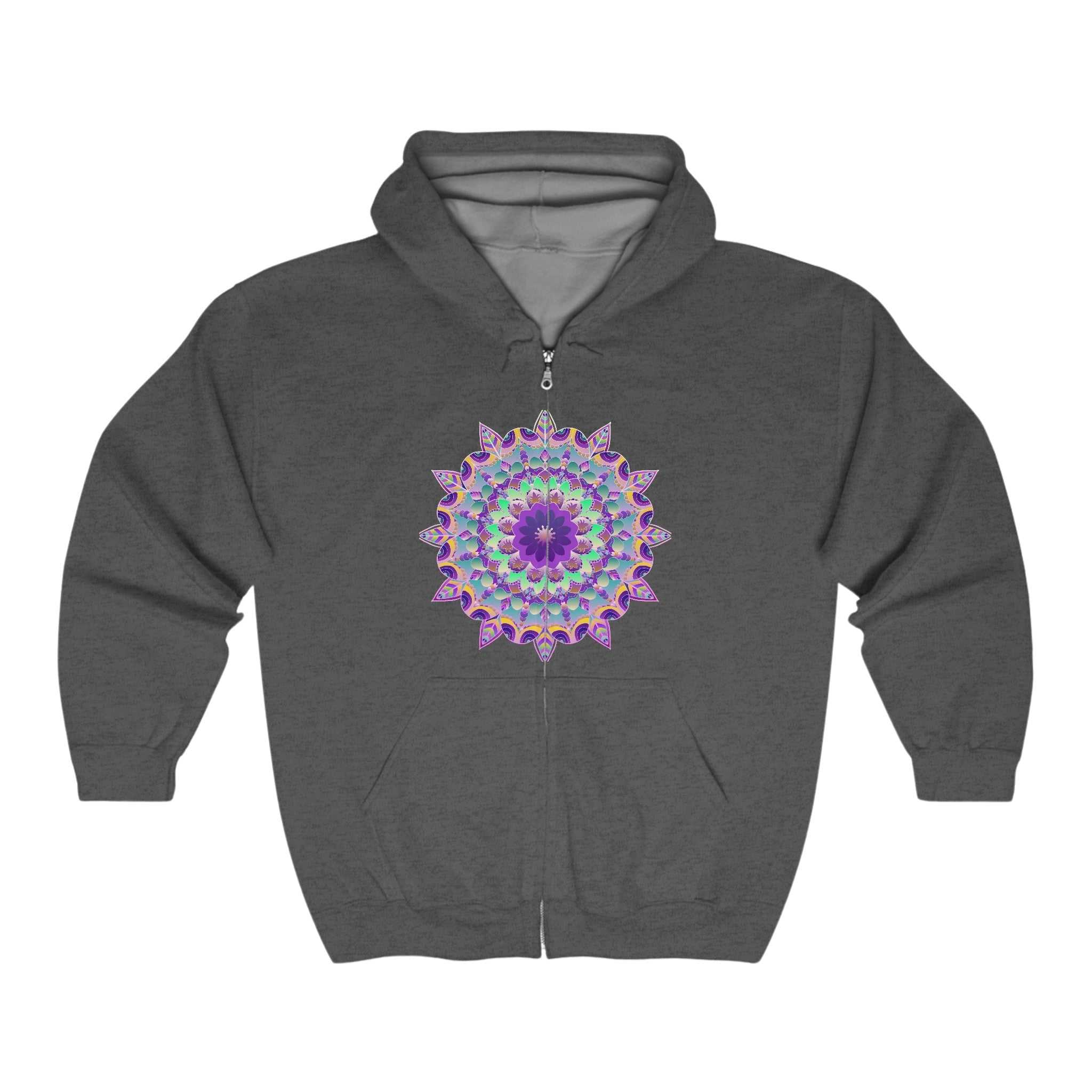 Psychedelic Mandala Hoodie - Purple Flower Hoodie - Blululi