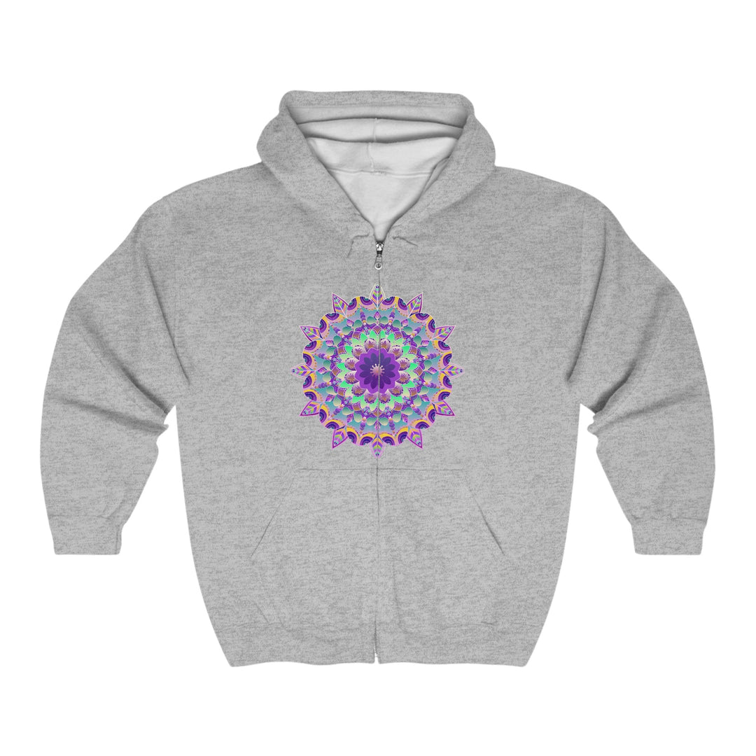 Psychedelic Mandala Hoodie - Purple Flower Hoodie - Blululi