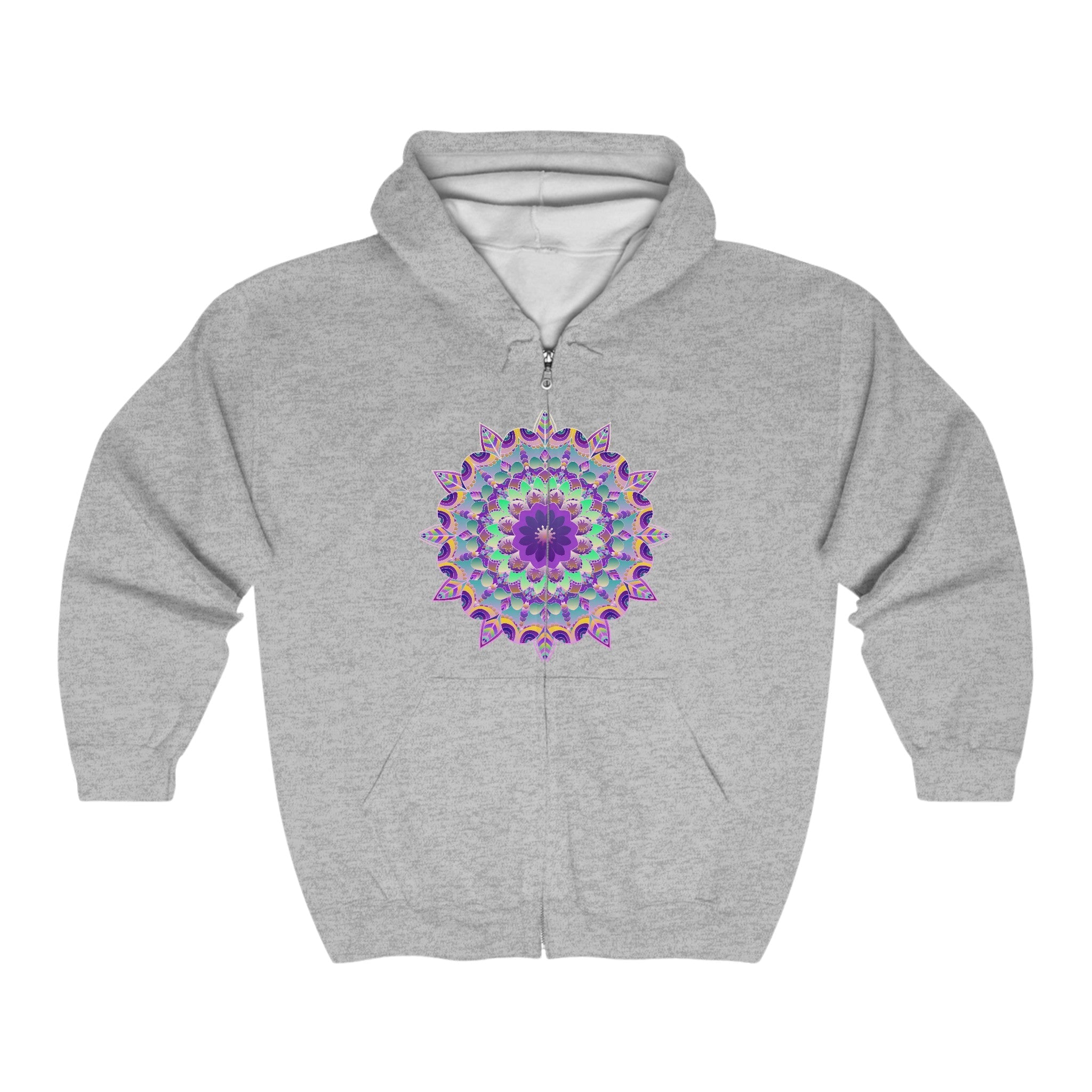 Psychedelic Mandala Hoodie - Purple Flower Hoodie - Blululi