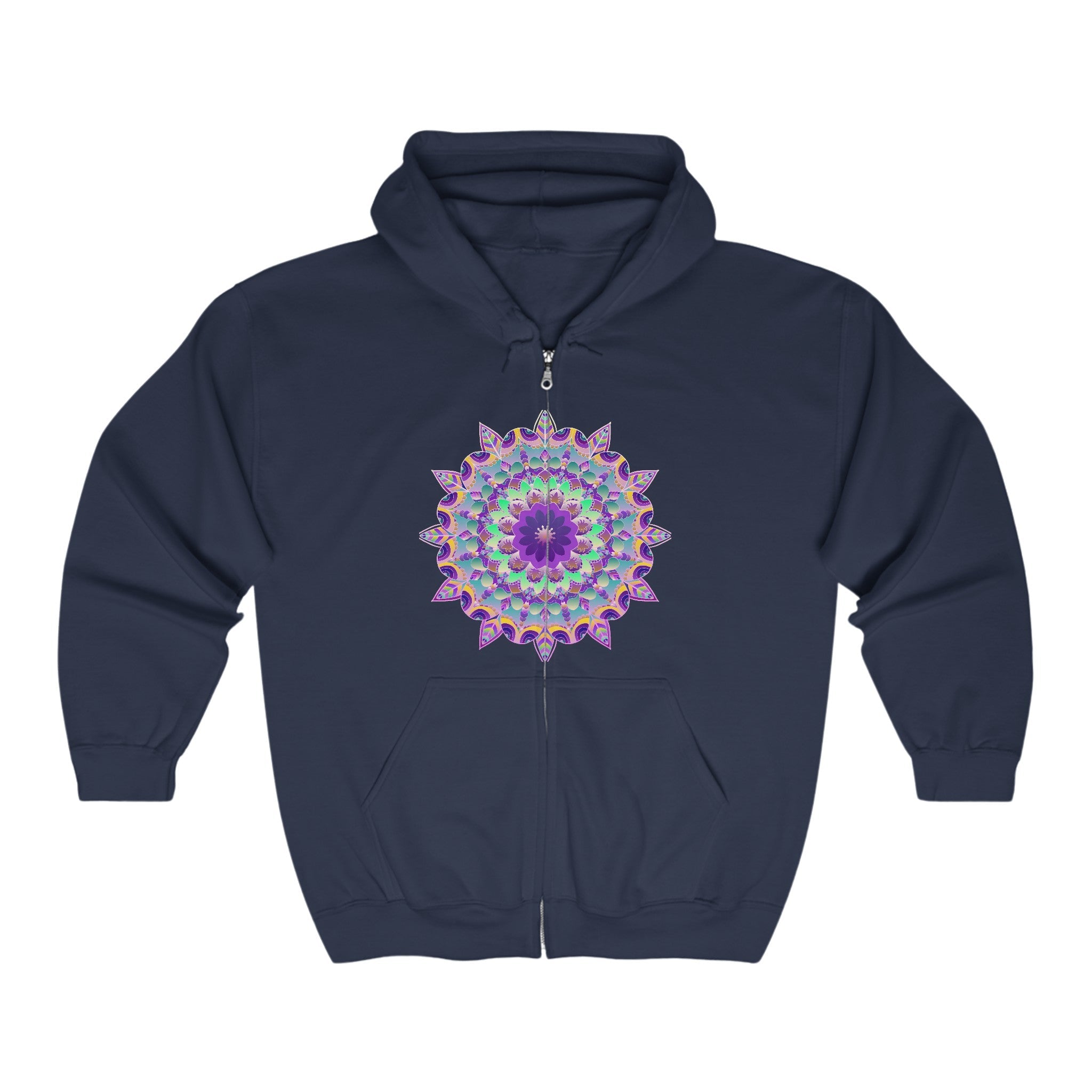 Psychedelic Mandala Hoodie - Purple Flower Hoodie - Blululi