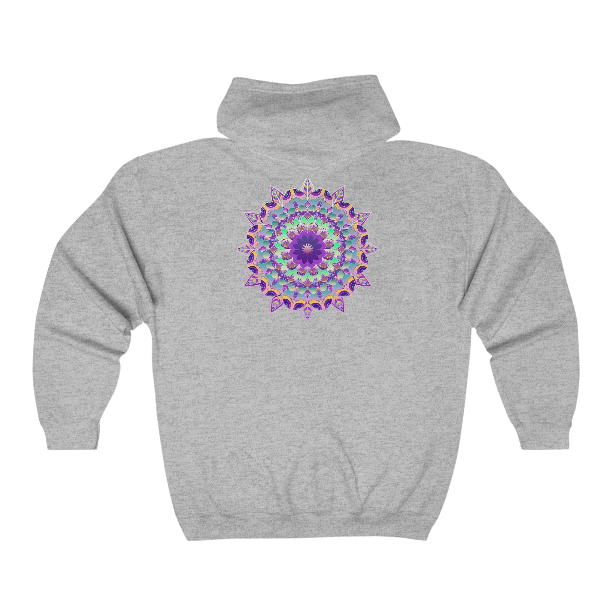 Psychedelic Mandala Hoodie - Purple Flower Hoodie - Blululi