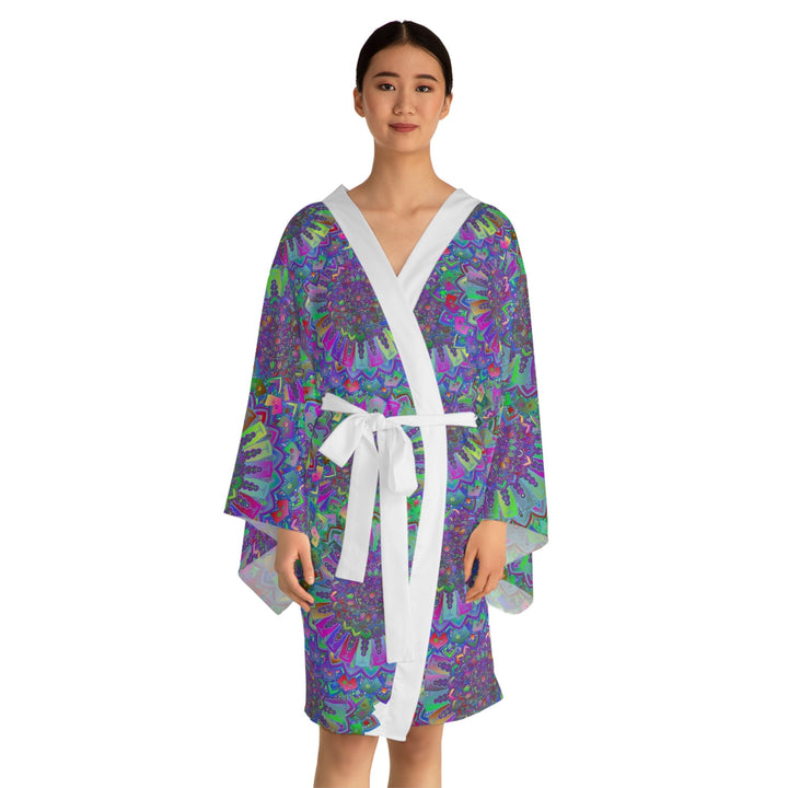 Psychedelic Mandala Kimono Robe - Colorful Art All Over Prints - Blululi