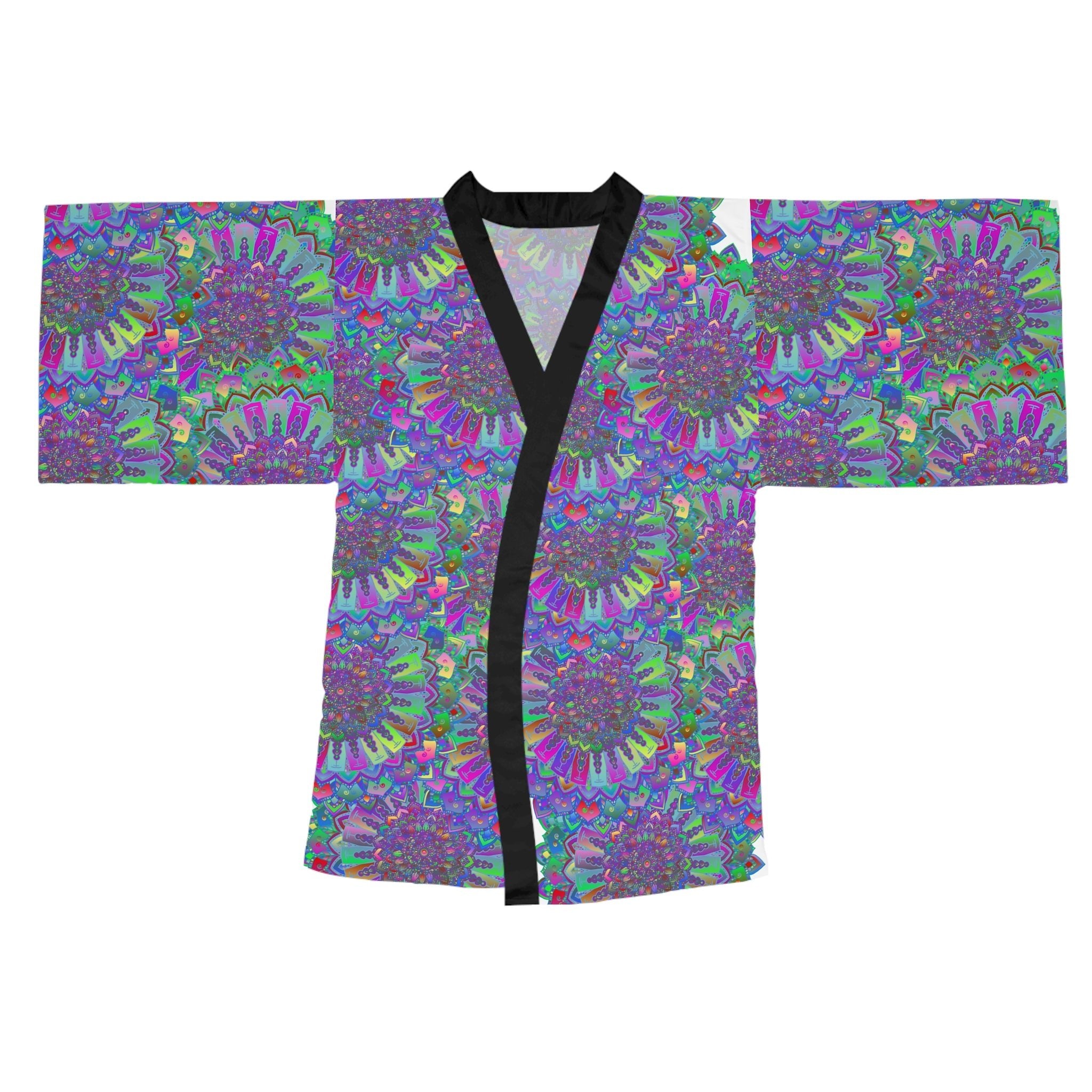 Psychedelic Mandala Kimono Robe - Colorful Art All Over Prints - Blululi