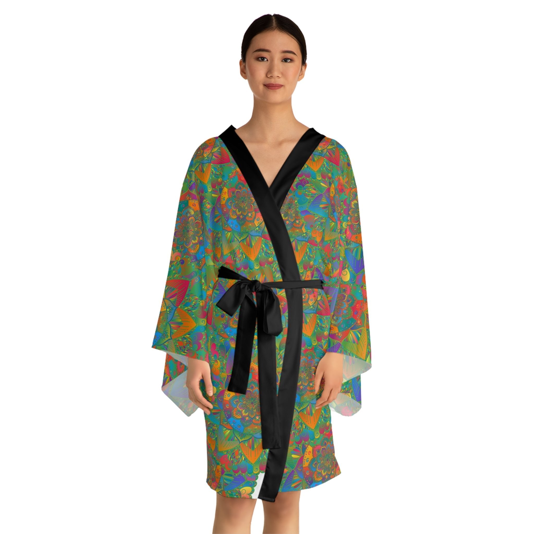 Psychedelic Mandala Kimono Robe - Colorful & Intricate All Over Prints - Blululi