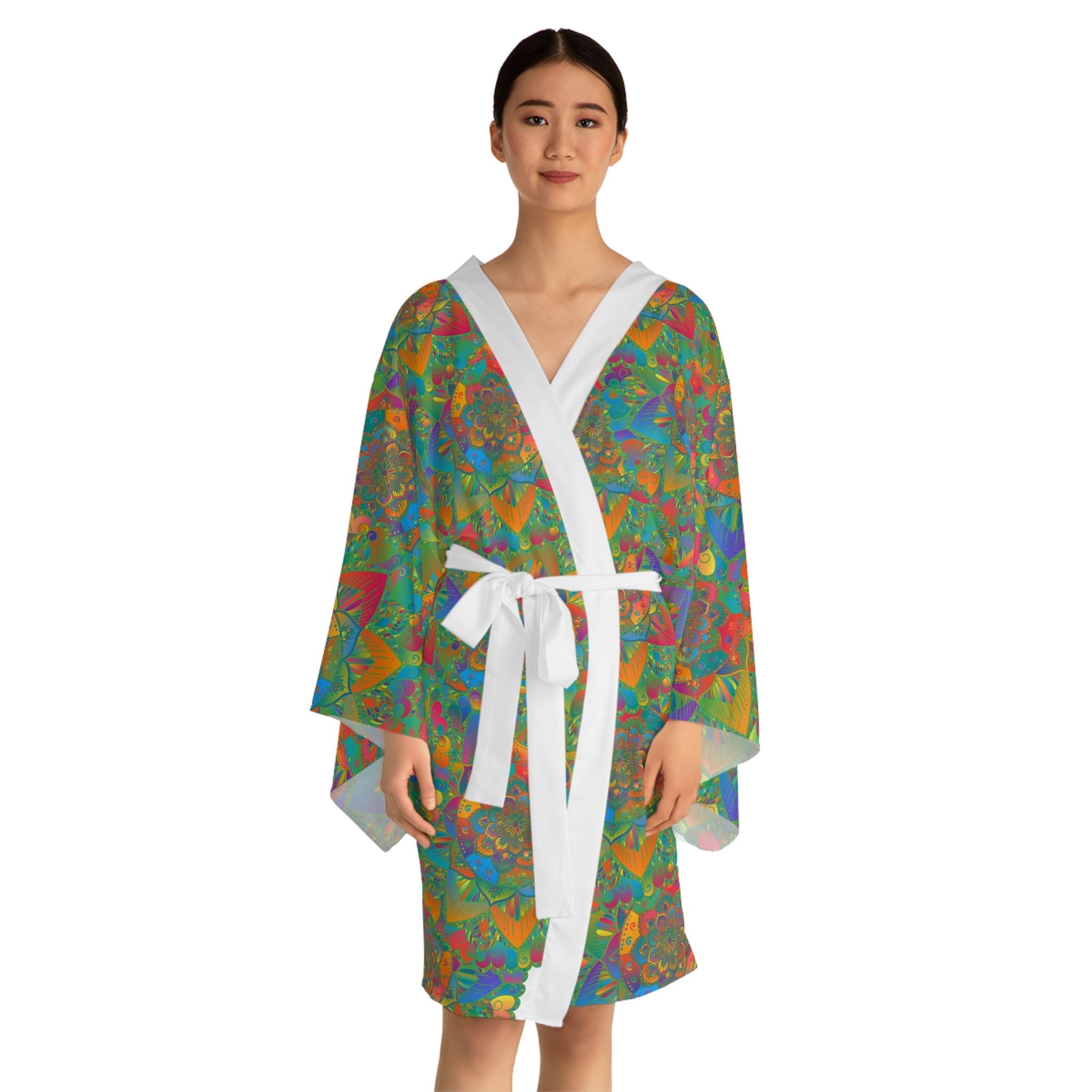 Psychedelic Mandala Kimono Robe - Colorful & Intricate All Over Prints - Blululi