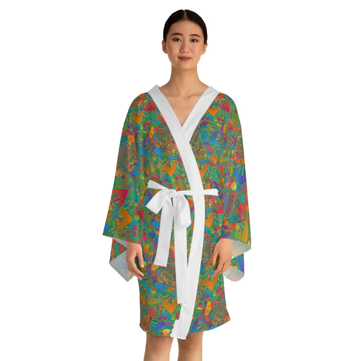 Psychedelic Mandala Kimono Robe - Colorful & Intricate All Over Prints - Blululi