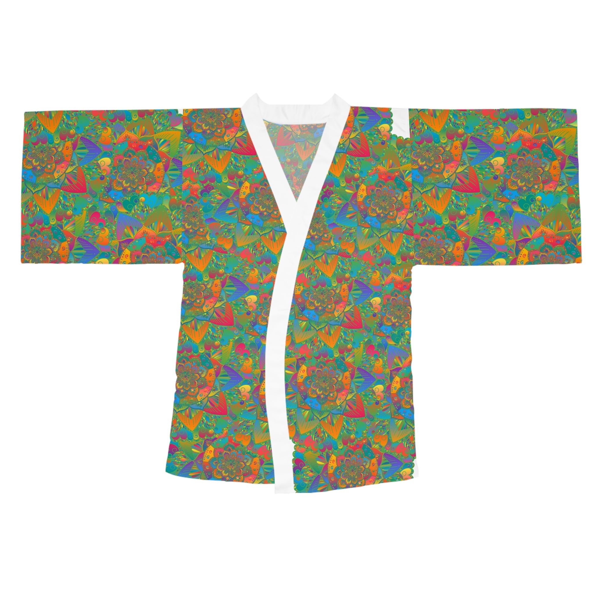 Psychedelic Mandala Kimono Robe - Colorful & Intricate All Over Prints - Blululi