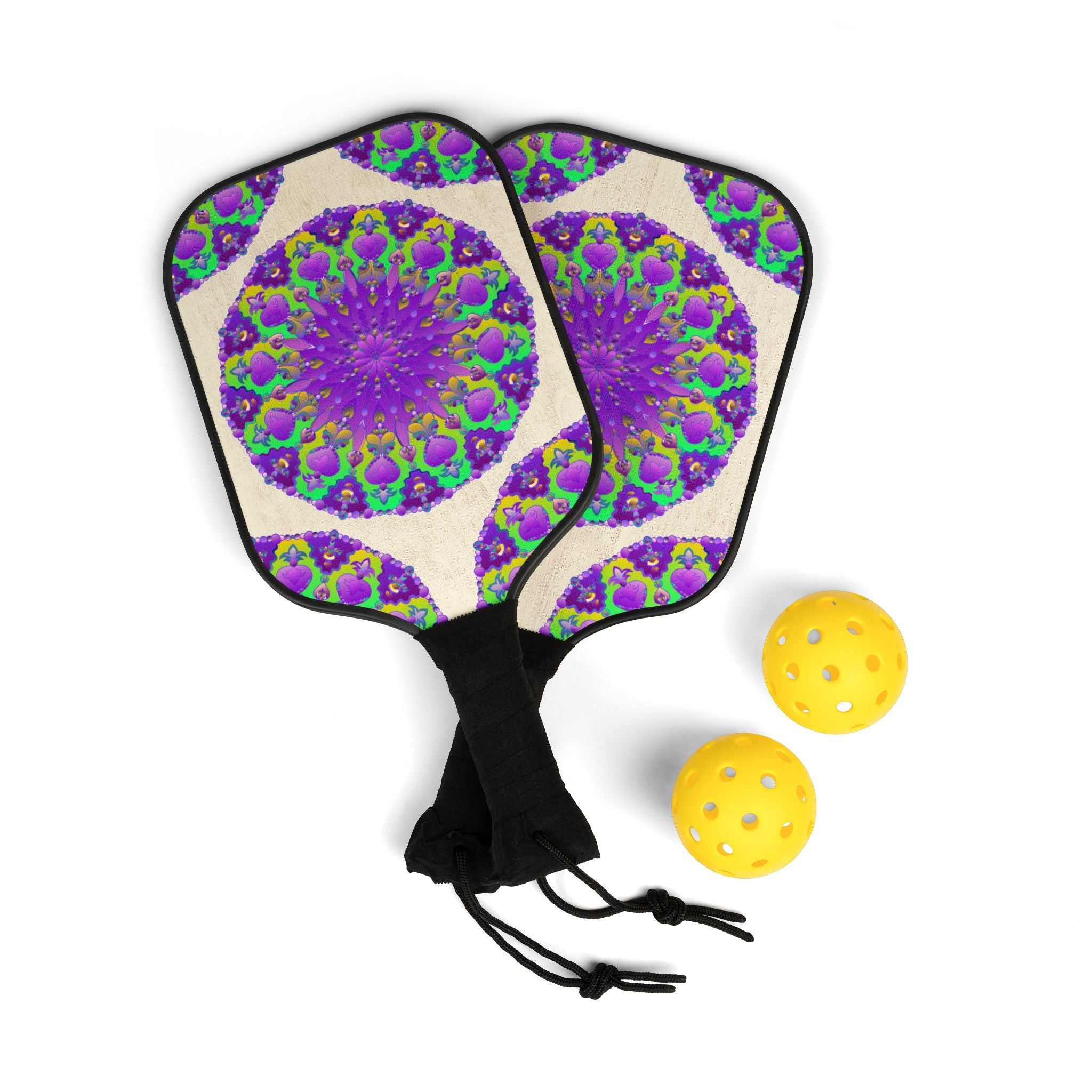 Psychedelic Mandala Pickleball Set Accessories - Blululi