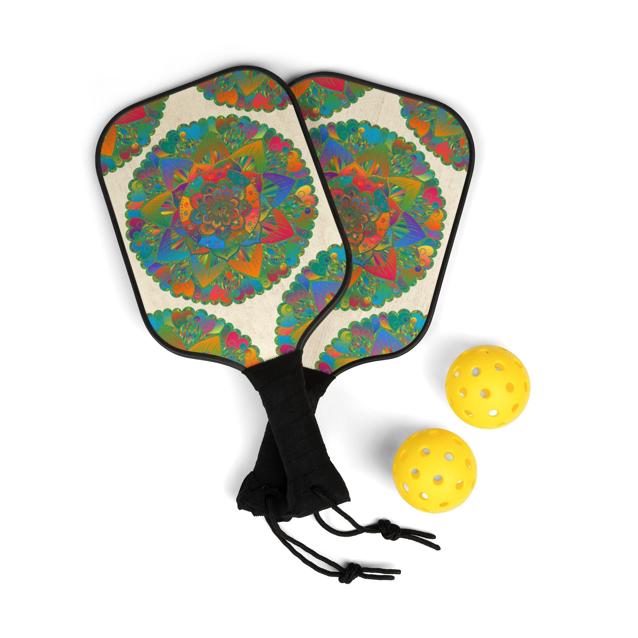 Psychedelic Mandala Pickleball Set Accessories - Blululi