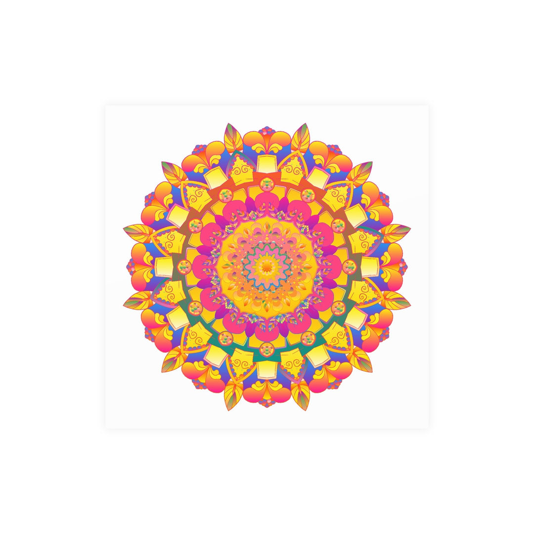 Psychedelic Mandala Poster - Vibrant Floral Art Poster - Blululi