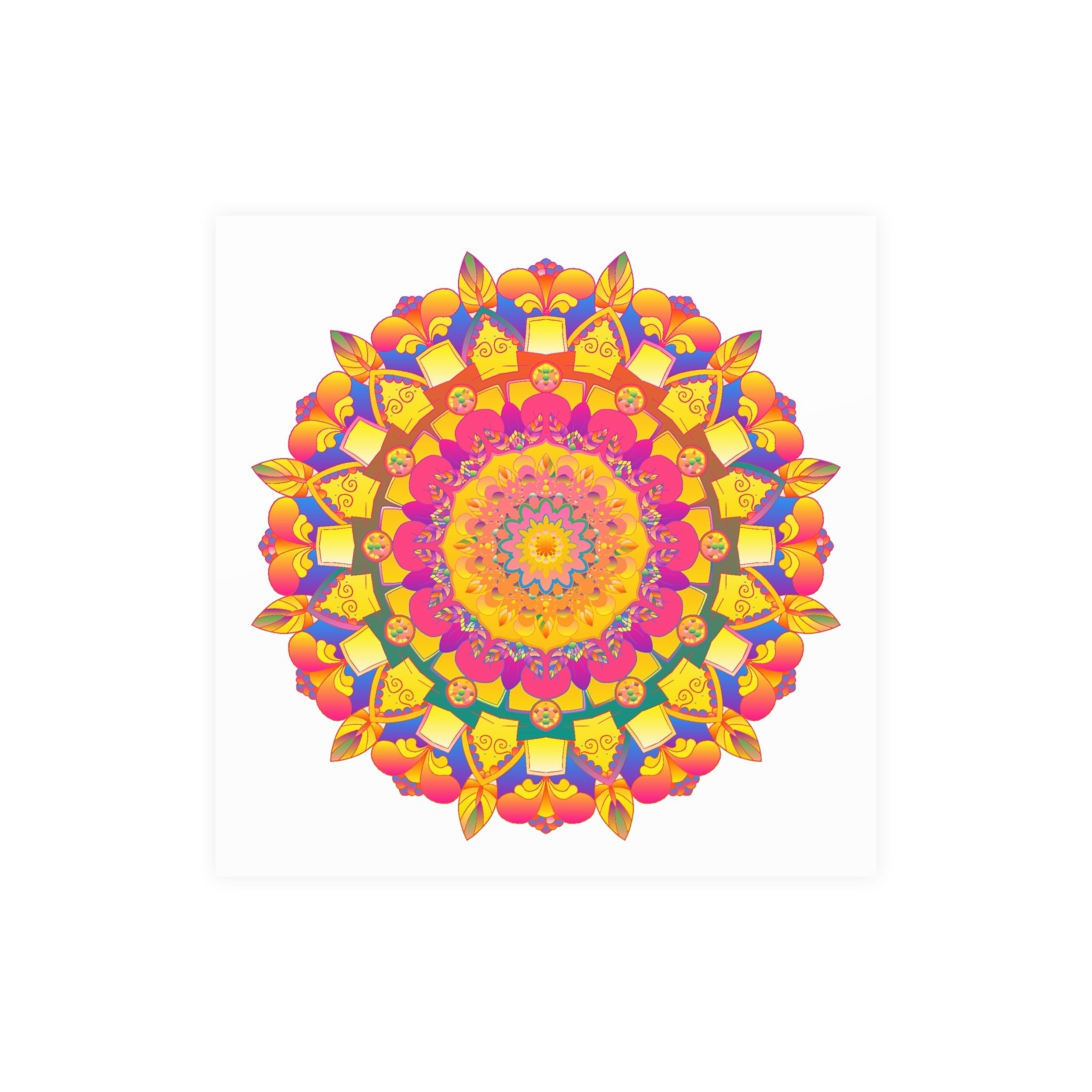 Psychedelic Mandala Poster - Vibrant Floral Art Poster - Blululi