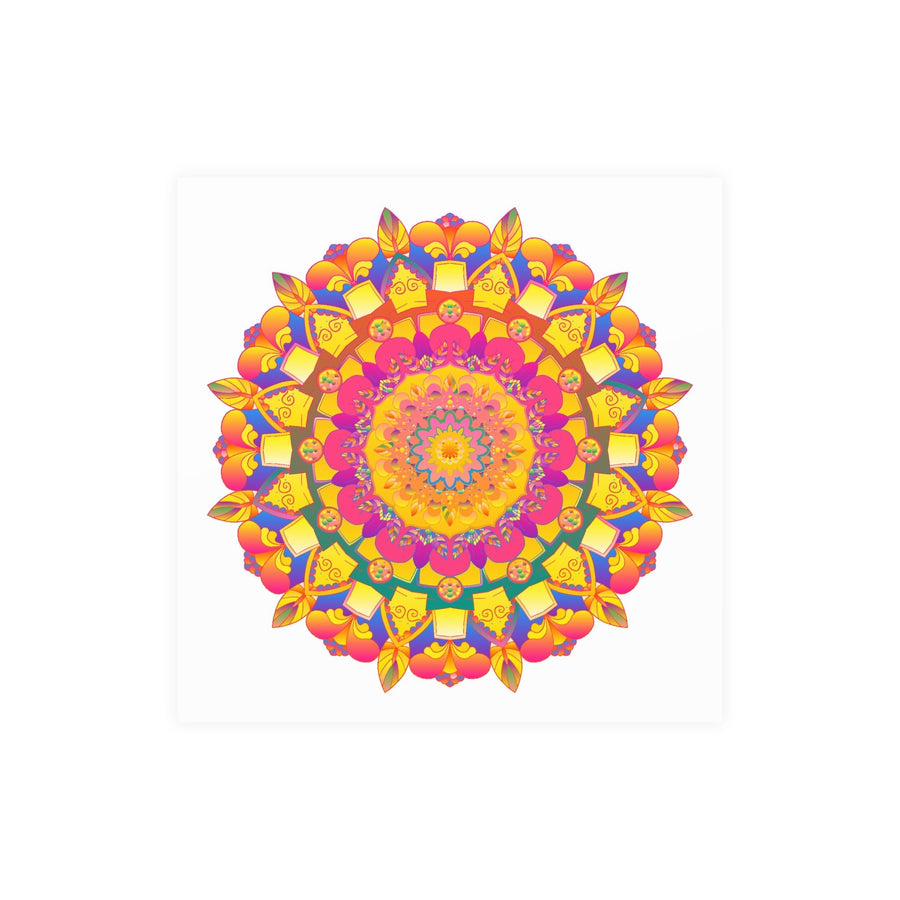 Psychedelic Mandala Poster - Vibrant Floral Art Poster - Blululi
