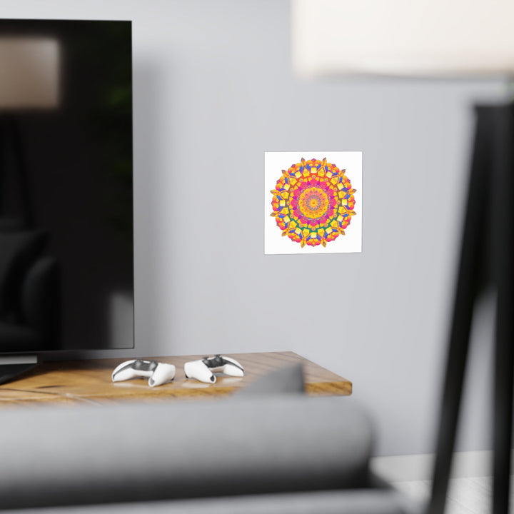 Psychedelic Mandala Poster - Vibrant Floral Art Poster - Blululi