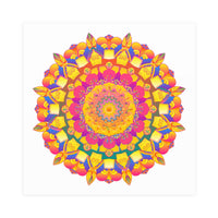 Psychedelic Mandala Poster - Vibrant Floral Art Poster - Blululi