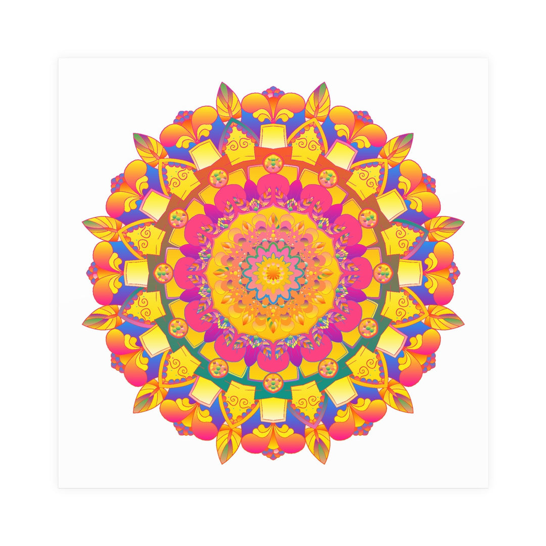 Psychedelic Mandala Poster - Vibrant Floral Art Poster - Blululi