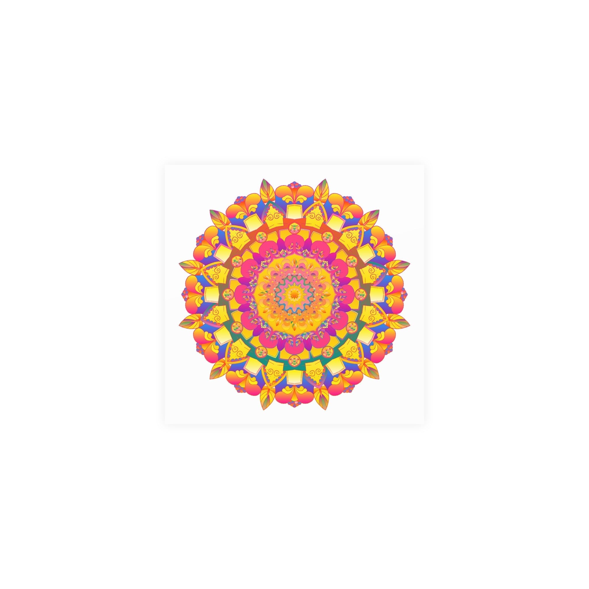 Psychedelic Mandala Poster - Vibrant Floral Art Poster - Blululi