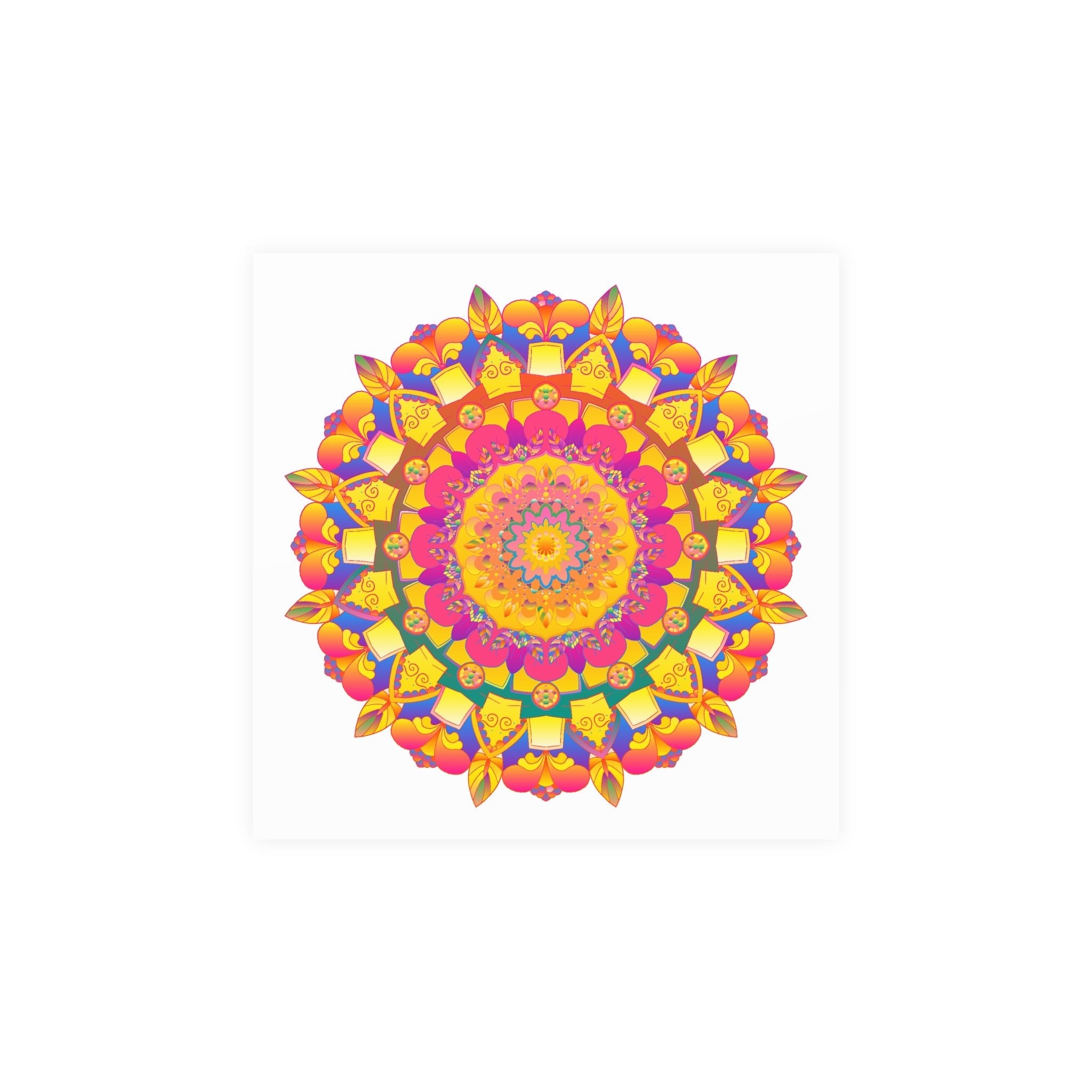 Psychedelic Mandala Poster - Vibrant Floral Art Poster - Blululi