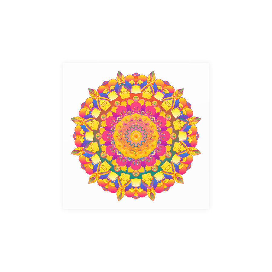 Psychedelic Mandala Poster - Vibrant Floral Art Poster - Blululi