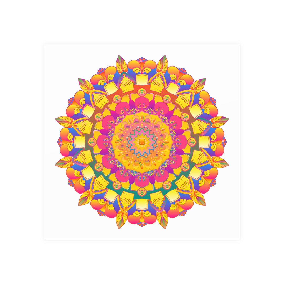 Psychedelic Mandala Poster - Vibrant Floral Art Poster - Blululi