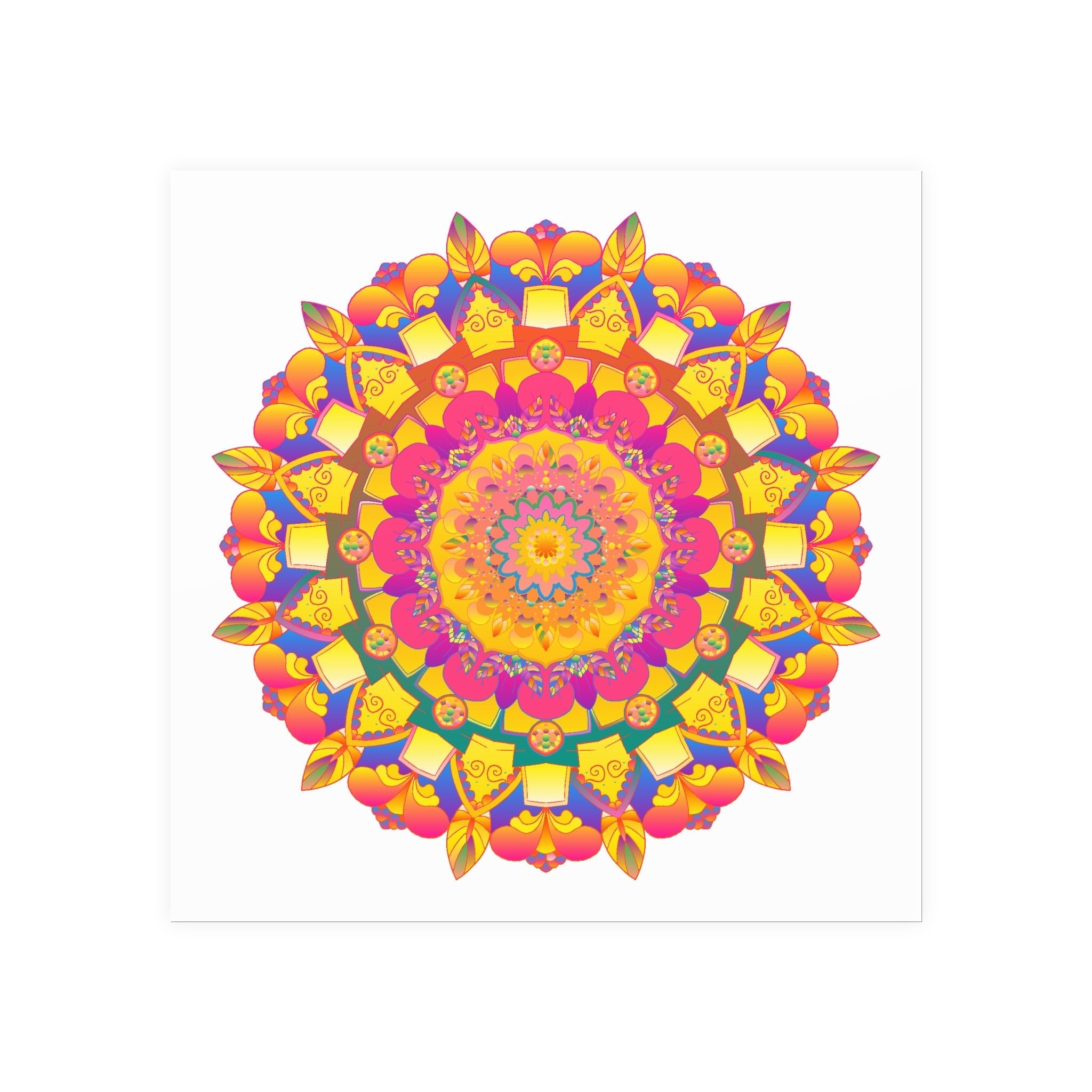 Psychedelic Mandala Poster - Vibrant Floral Art Poster - Blululi