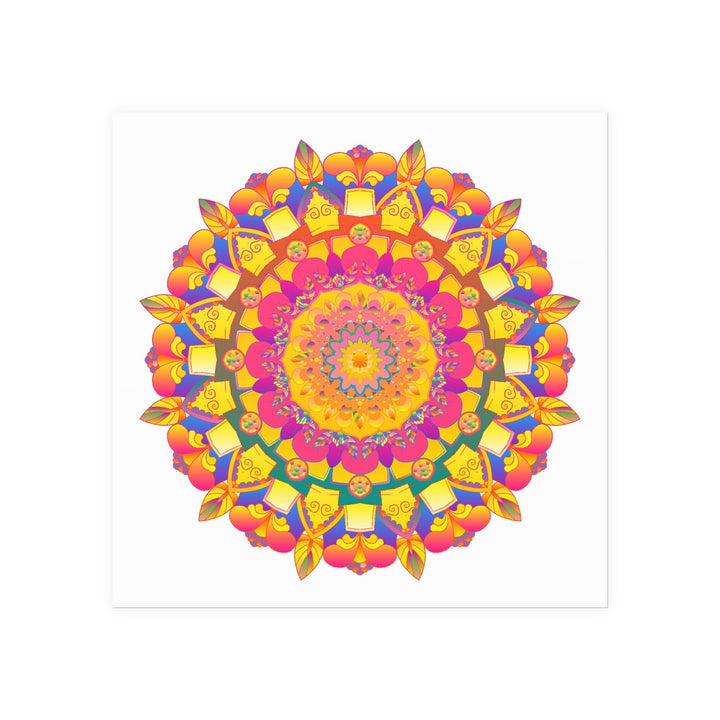 Psychedelic Mandala Poster - Vibrant Floral Art Poster - Blululi