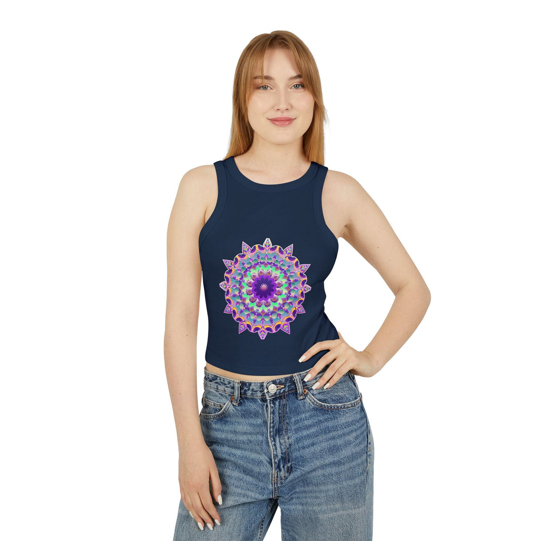 Psychedelic Mandala Racerback Tank Top Tank Top - Blululi