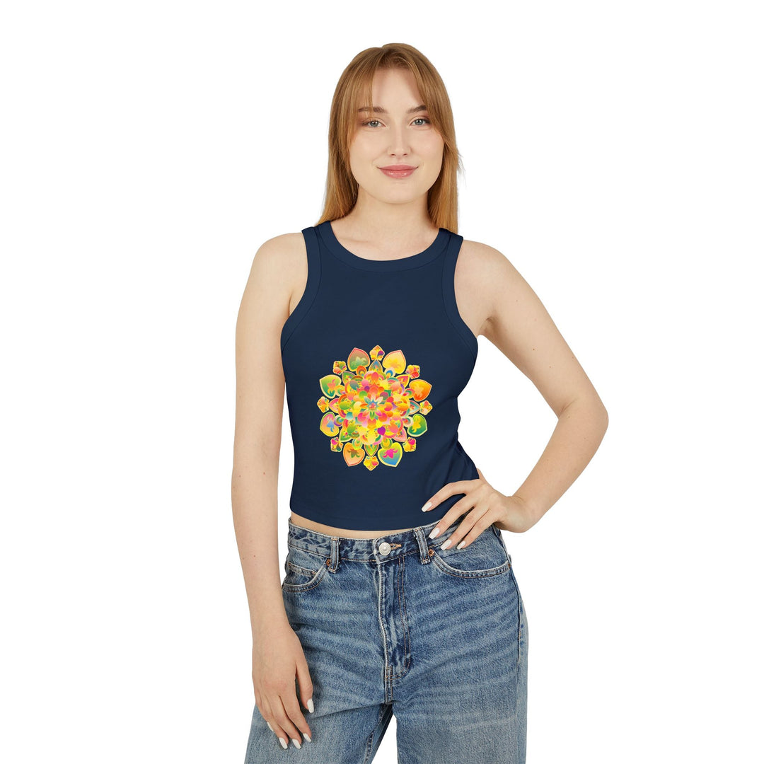 Psychedelic Mandala Racerback Tank Top Tank Top - Blululi