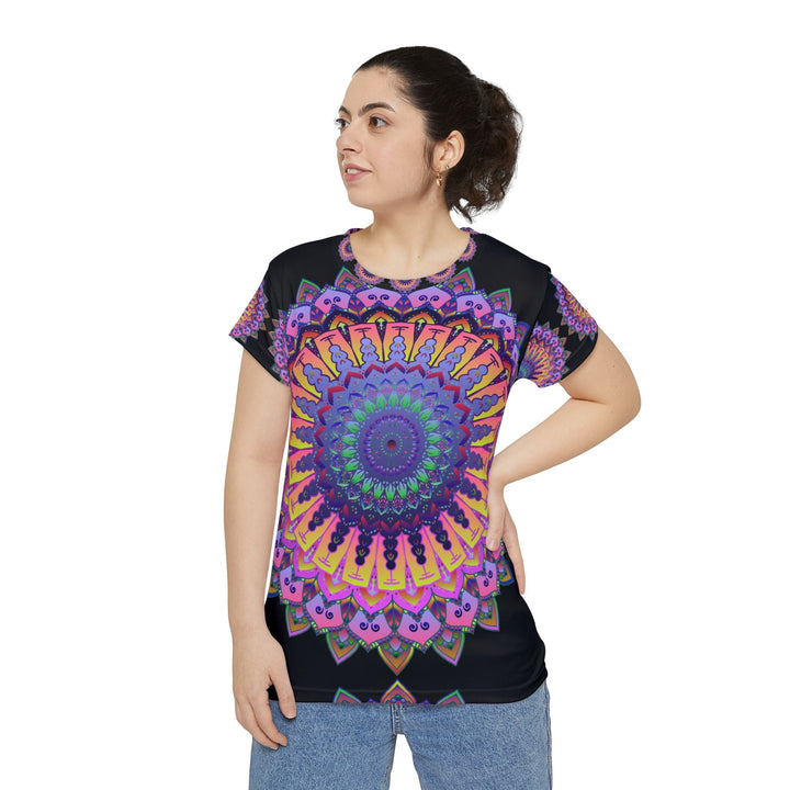 Psychedelic Mandala Rainbow Women's T-Shirt All Over Prints - Blululi