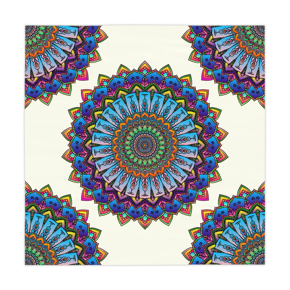 Psychedelic Mandala Tablecloth - Ivory Home Decor - Blululi