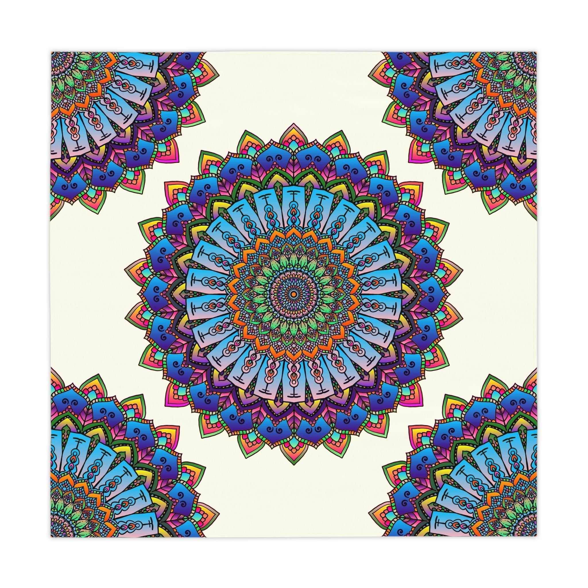 Psychedelic Mandala Tablecloth - Ivory Home Decor - Blululi