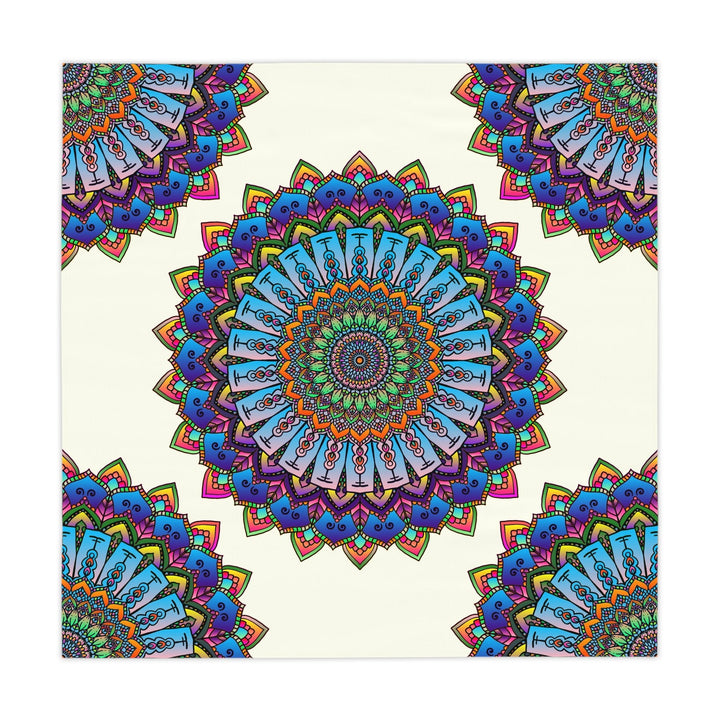 Psychedelic Mandala Tablecloth - Ivory Home Decor - Blululi