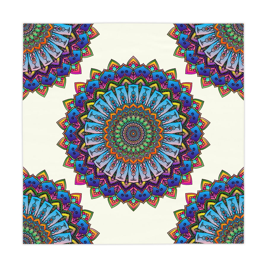 Psychedelic Mandala Tablecloth - Ivory Home Decor - Blululi