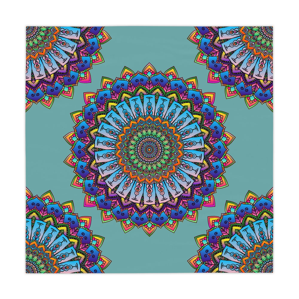 Psychedelic Mandala Tablecloth - Sage Green Home Decor - Blululi
