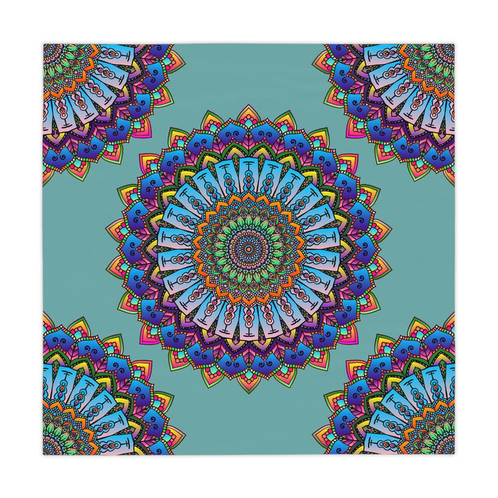 Psychedelic Mandala Tablecloth - Sage Green Home Decor - Blululi