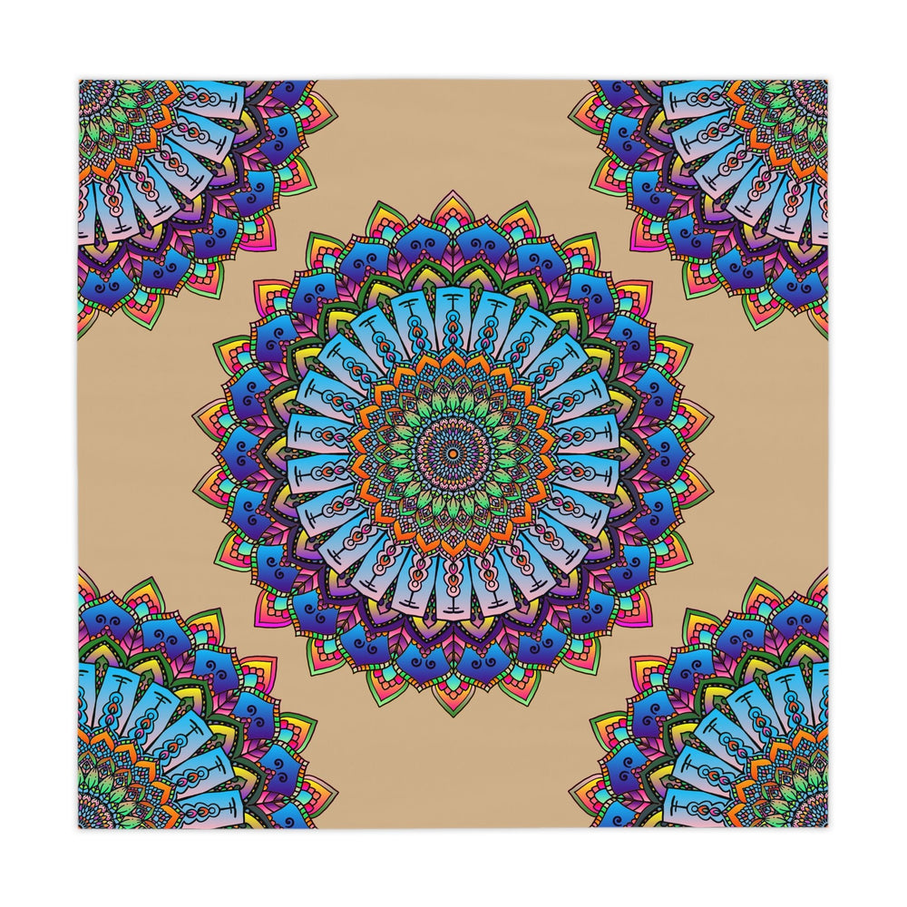 Psychedelic Mandala Tablecloth - Vibrant Sand Art Home Decor - Blululi