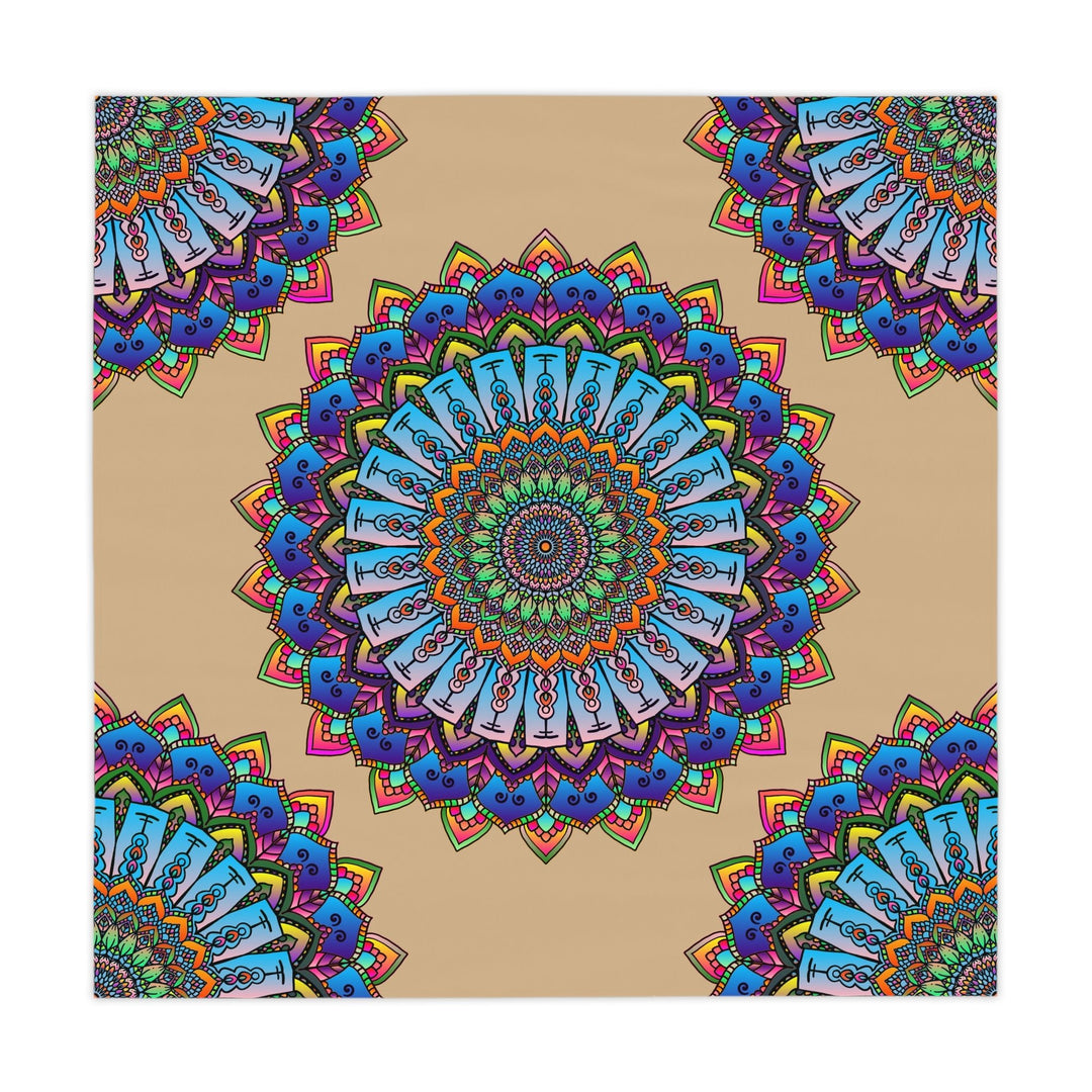 Psychedelic Mandala Tablecloth - Vibrant Sand Art Home Decor - Blululi