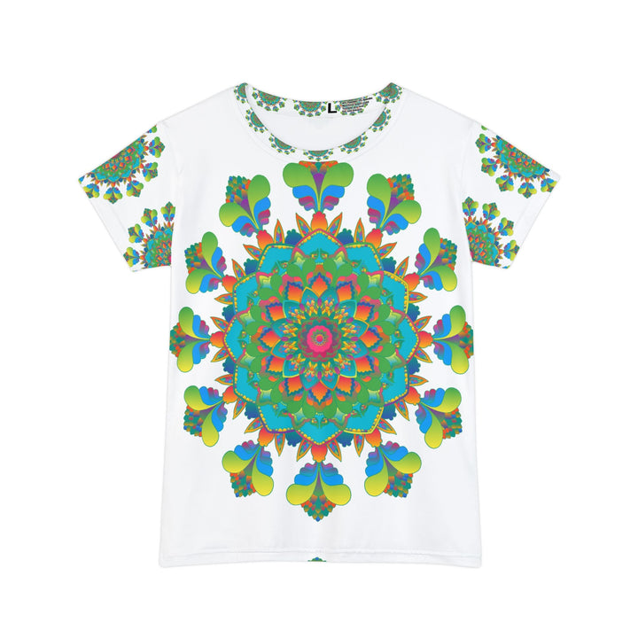 Psychedelic Rainbow Mandala Women's T-Shirt All Over Prints - Blululi