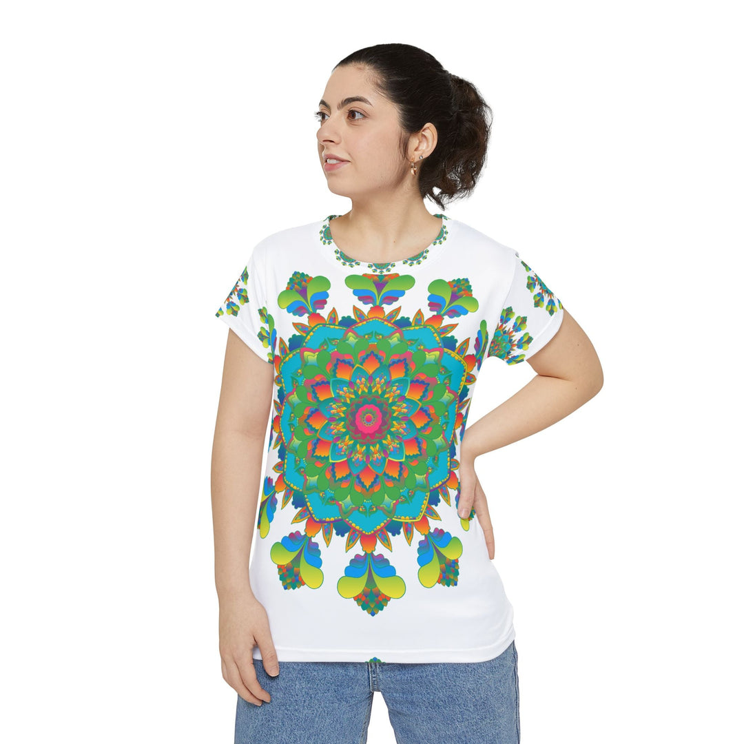 Psychedelic Rainbow Mandala Women's T-Shirt All Over Prints - Blululi