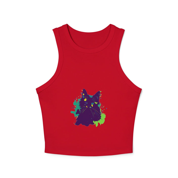 Purple Cat Watercolor Racerback Tank Top Tank Top - Blululi