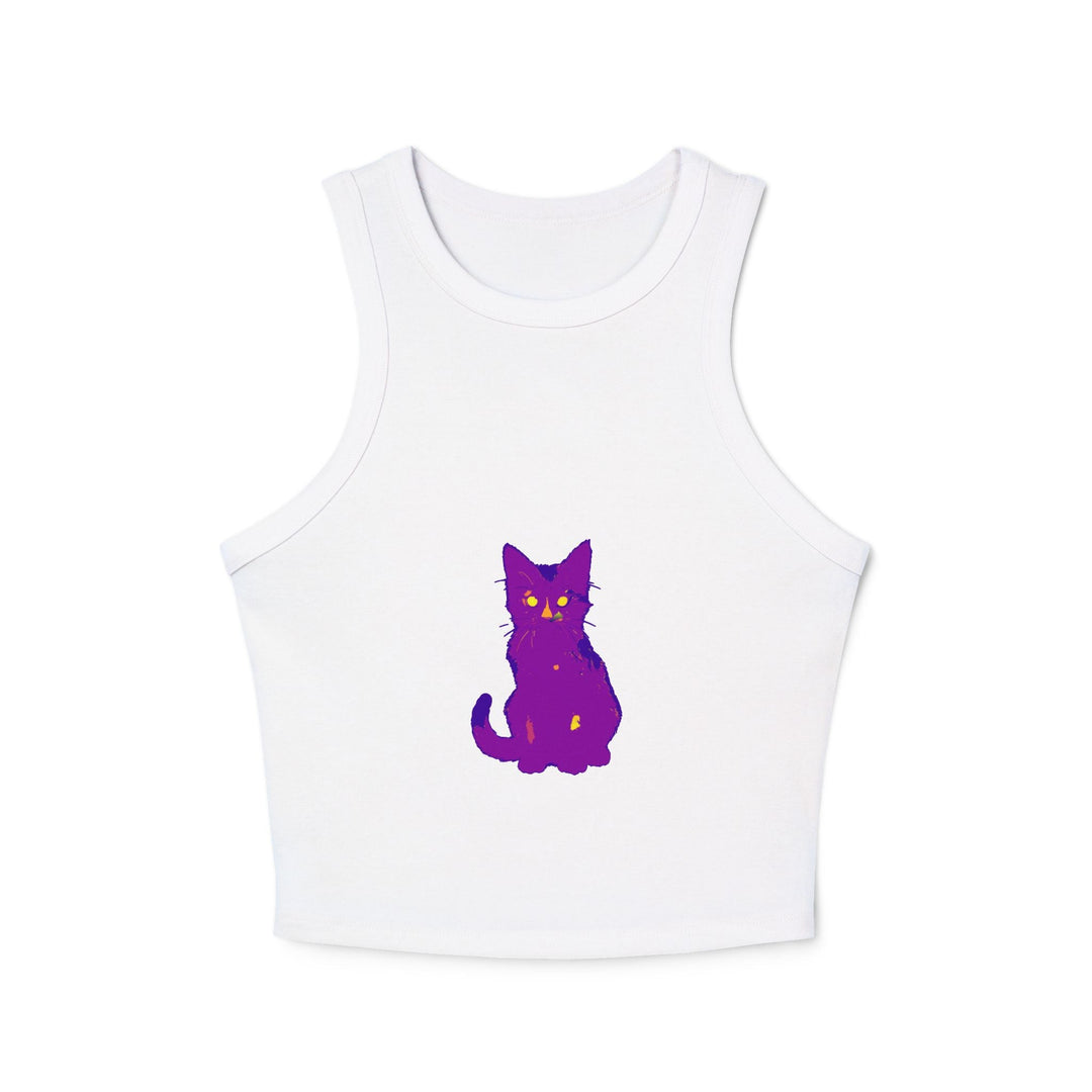 Purple Cat Watercolor Racerback Tank Top Tank Top - Blululi