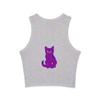 Purple Cat Watercolor Racerback Tank Top Tank Top - Blululi