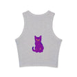 Purple Cat Watercolor Racerback Tank Top Tank Top - Blululi